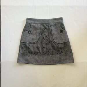2000s Nick & Mo Tweed Mini Skirt Button Detail Twee Coquette Y2K Indie